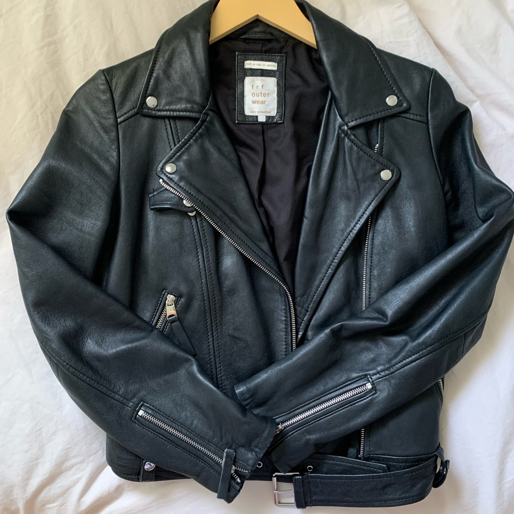 Genuine Leather Mororcycle Biker jacket